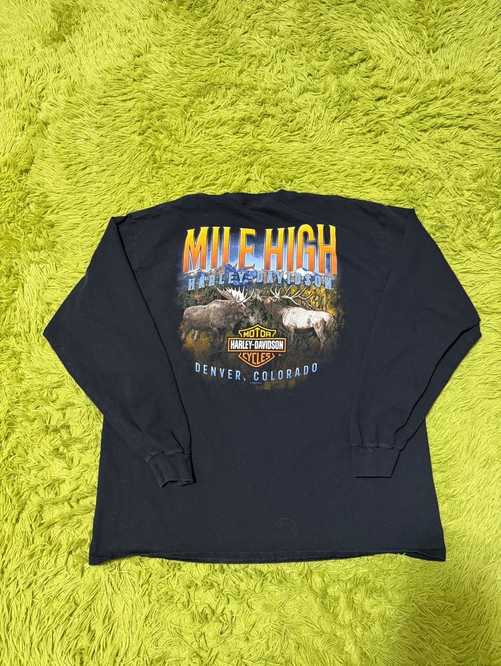 Harley Davidson Mile High Denver Colorado Graphic Long Sleeve T-shirt Size XL